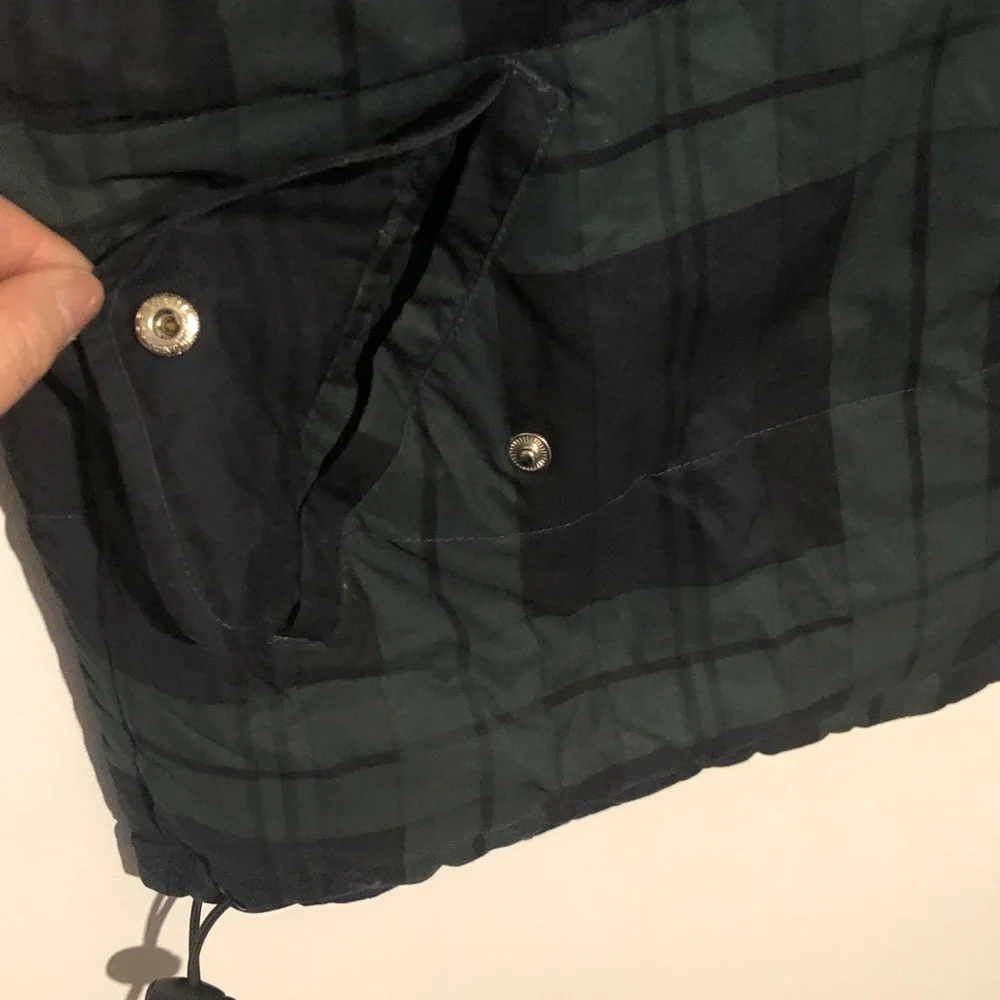 VTG Outdoor Exchange Navy/plaid reversible Puffer Vest Cotton